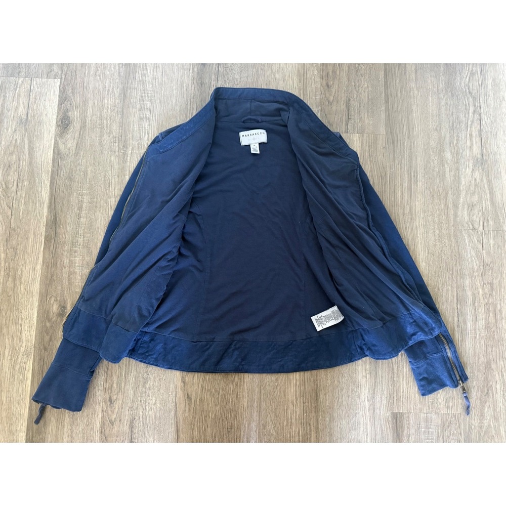 Marrakech Navy Moto Jacket Women's XS Asymmetrical Zip Utility Anthropologie - Picture 7 of 11